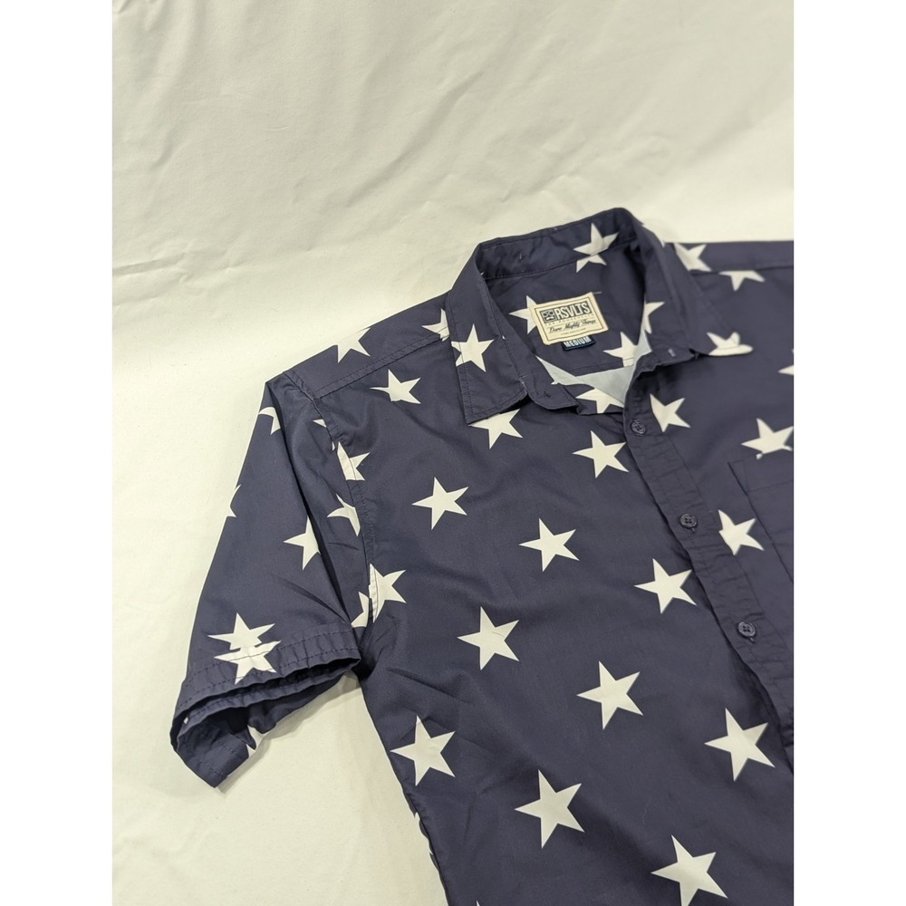 RSVLTS Shirt Mens Medium‎ Navy White Stars The Hubble Performance Patriotic USA - Picture 2 of 7